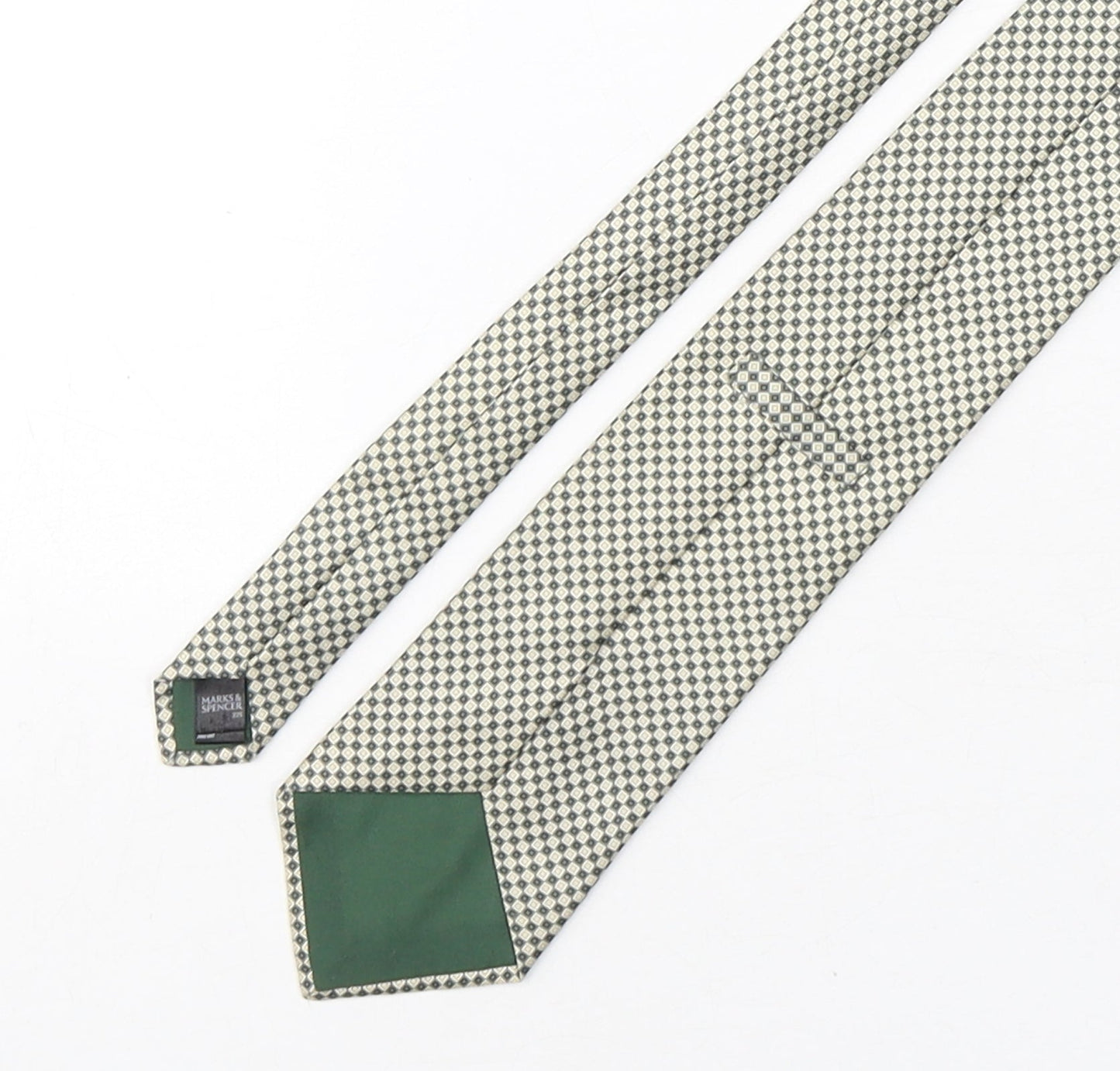 Marks and Spencer Mens Multicoloured Plaids & Checks Silk Pointed Tie One Size