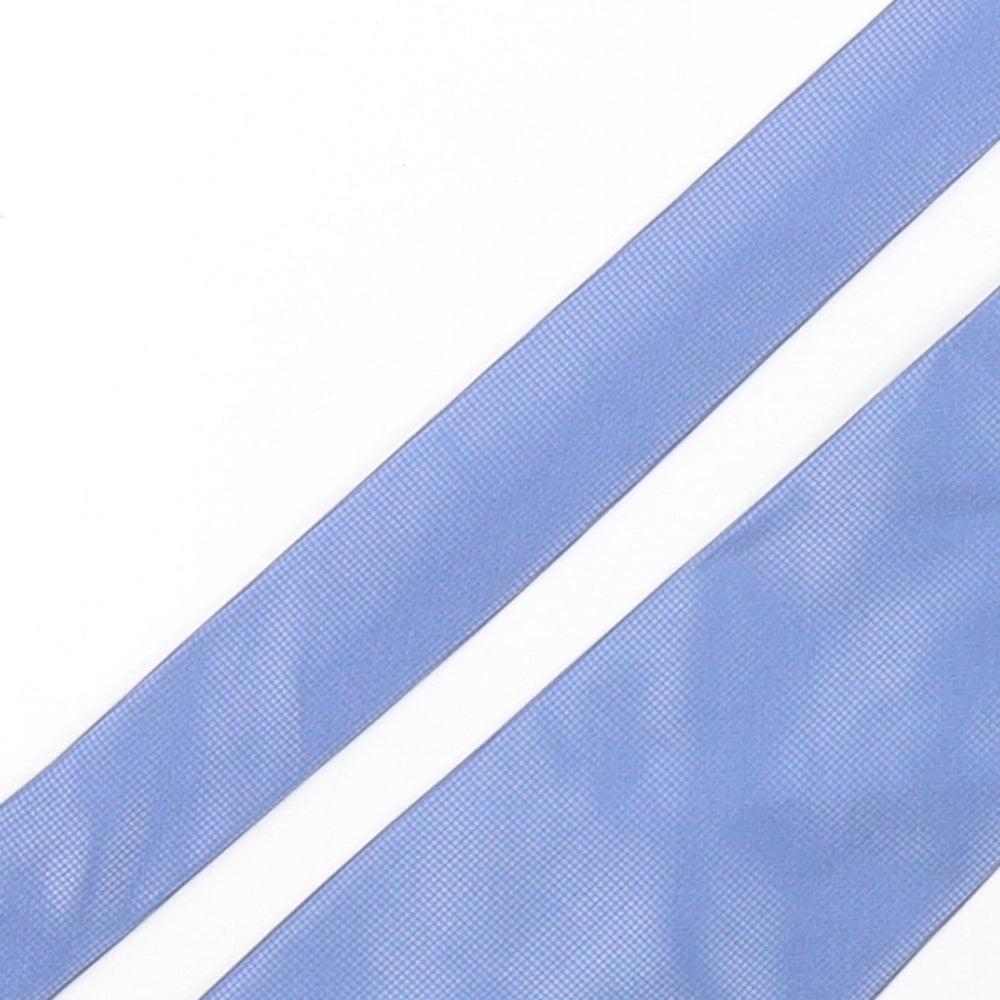 F&F Mens Blue Grenadine Polyester Pointed Tie One Size