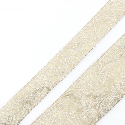 Working Style Mens Gold Paisley Silk Pointed Tie One Size