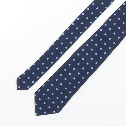 NEXT Mens Blue Polka Dot Polyester Pointed Tie One Size