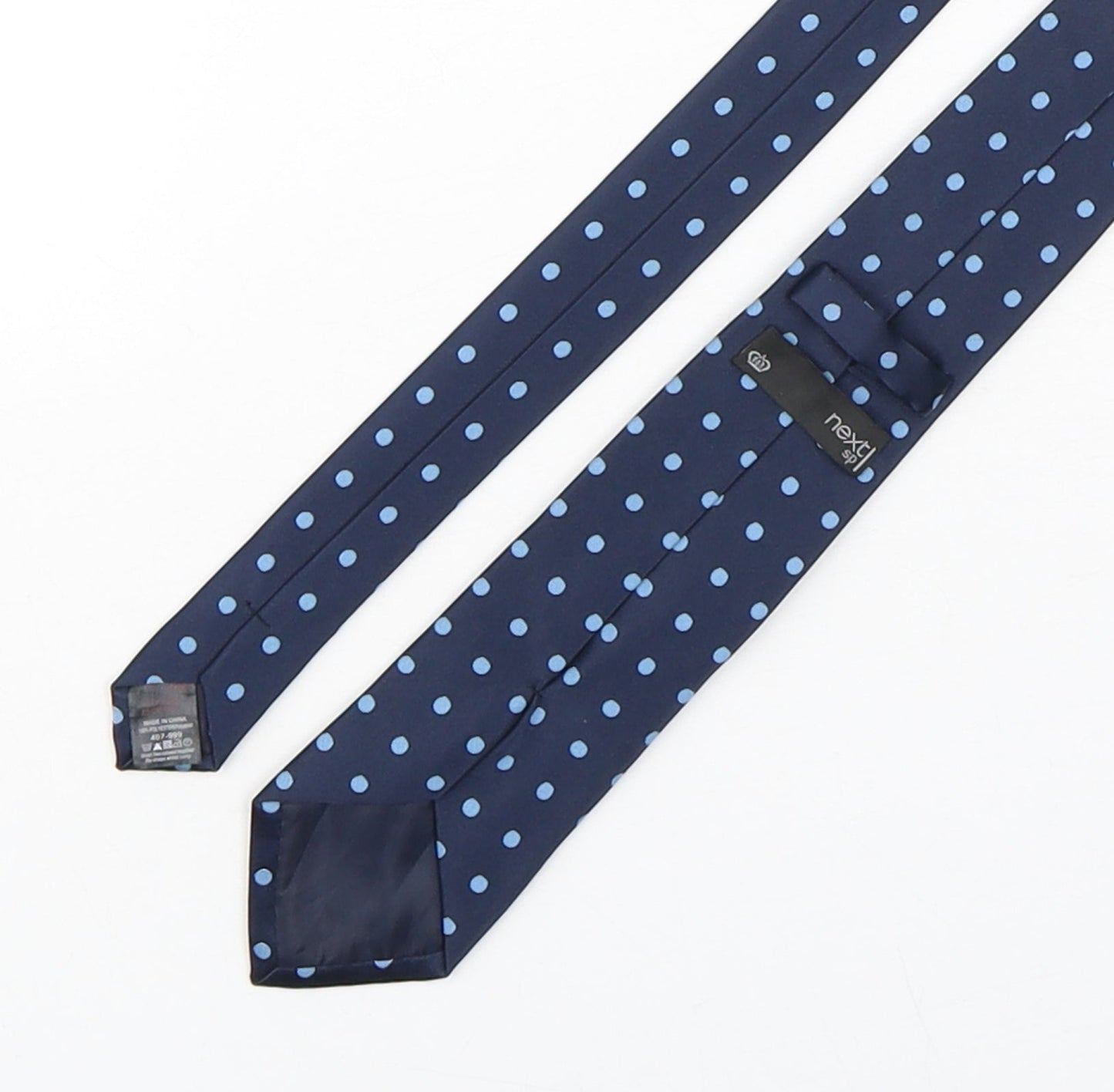 NEXT Mens Blue Polka Dot Polyester Pointed Tie One Size