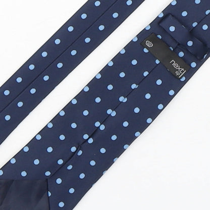 NEXT Mens Blue Polka Dot Polyester Pointed Tie One Size
