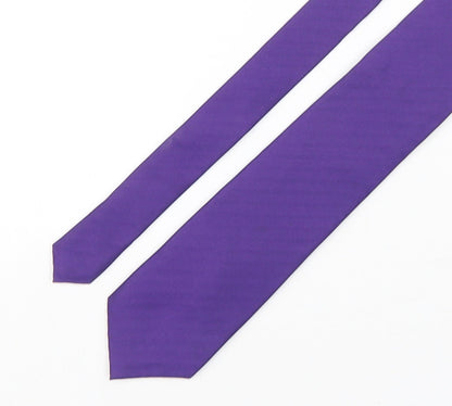 Mens Duffer Purple No Pattern  Pointed Tie