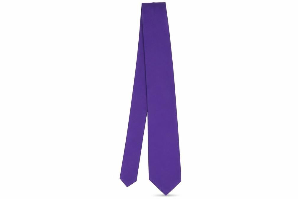 Mens Duffer Purple No Pattern  Pointed Tie