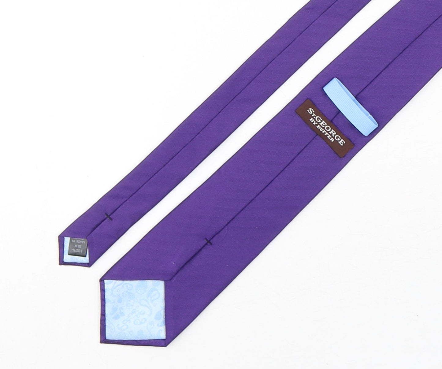 Mens Duffer Purple No Pattern  Pointed Tie