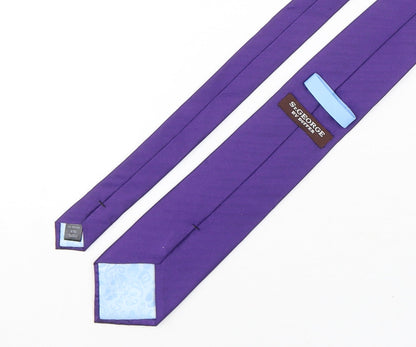 Mens Duffer Purple No Pattern  Pointed Tie