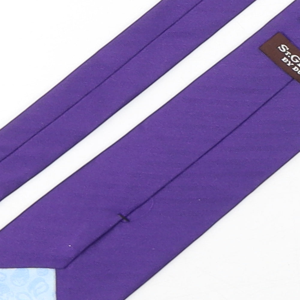 Mens Duffer Purple No Pattern  Pointed Tie
