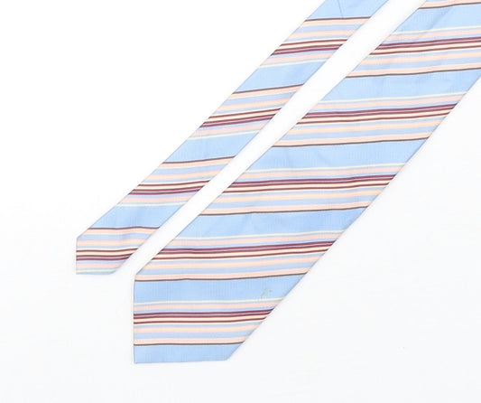 Osborne Mens Multicoloured Striped Silk Pointed Tie One Size