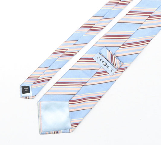 Osborne Mens Multicoloured Striped Silk Pointed Tie One Size
