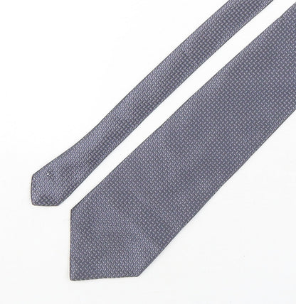 Mens Debenhams Grey Geometric  Pointed Tie
