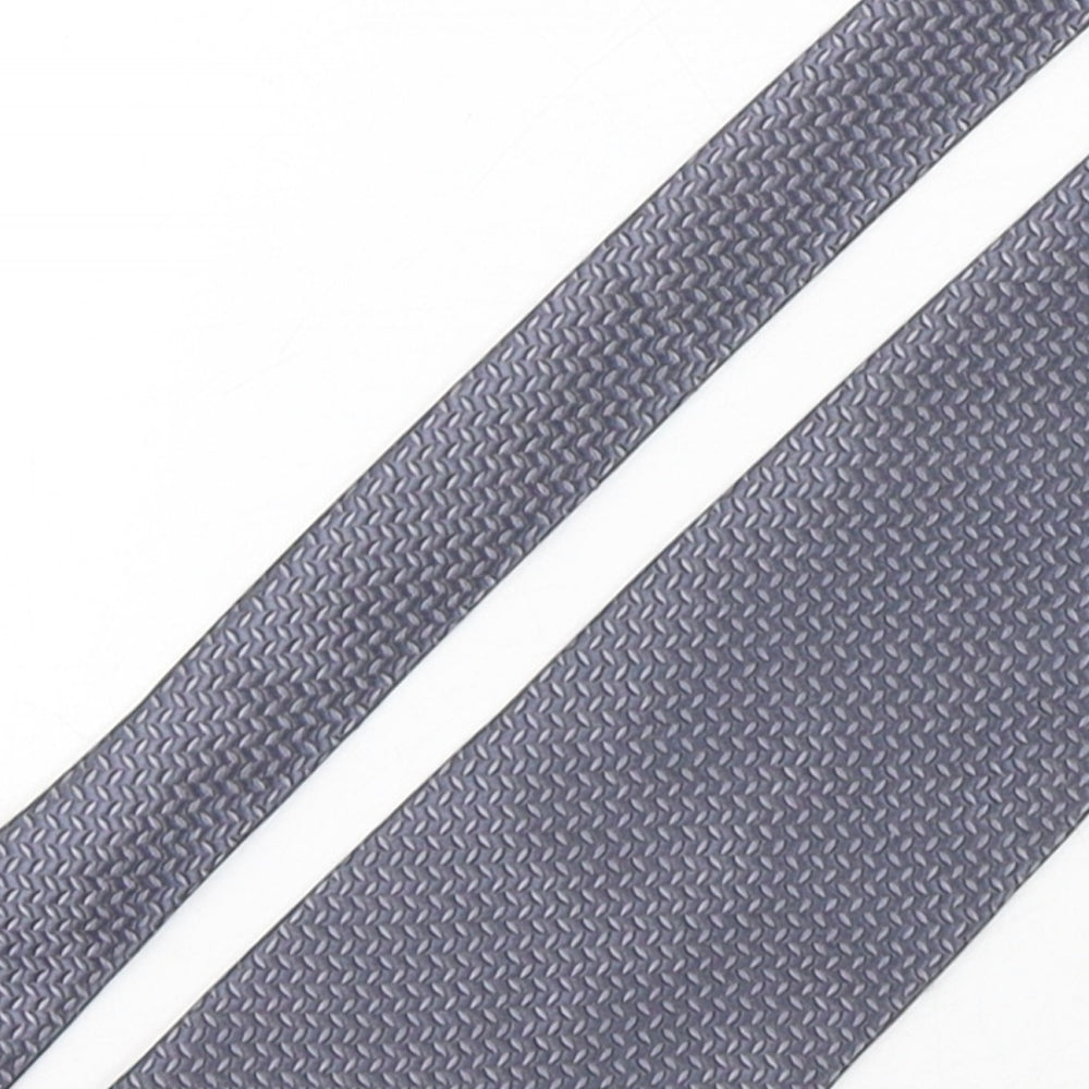 Mens Debenhams Grey Geometric  Pointed Tie