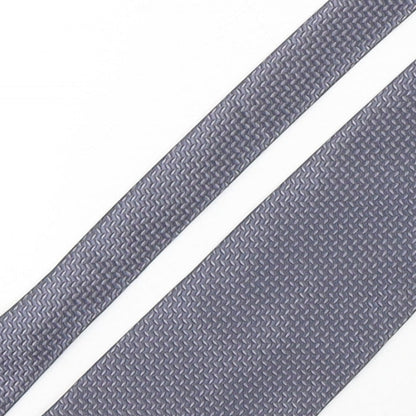 Mens Debenhams Grey Geometric  Pointed Tie
