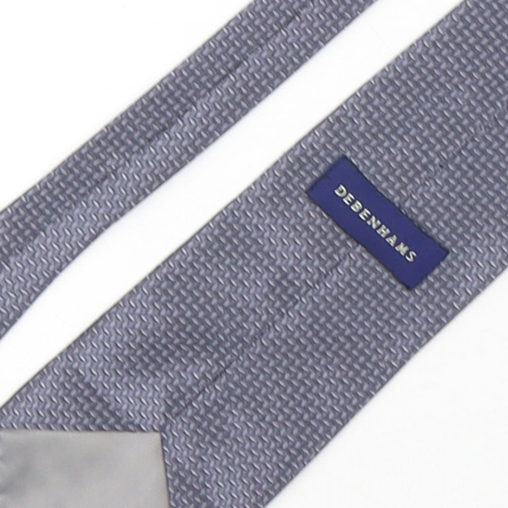 Mens Debenhams Grey Geometric  Pointed Tie
