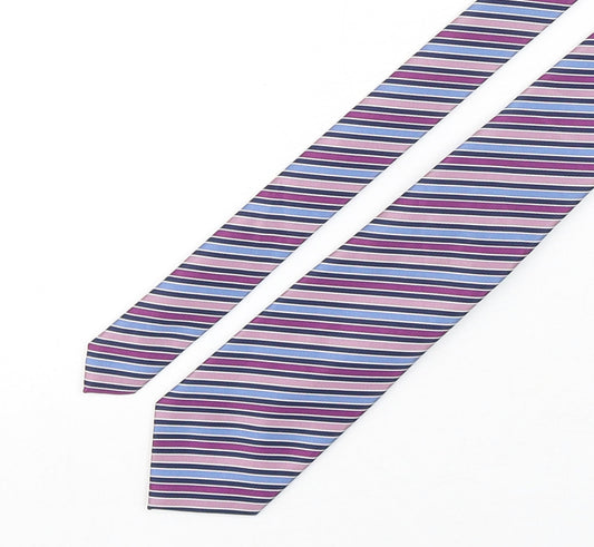 Marks and Spencer Mens Multicoloured Striped Polyester Pointed Tie One Size