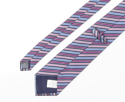 Marks and Spencer Mens Multicoloured Striped Polyester Pointed Tie One Size