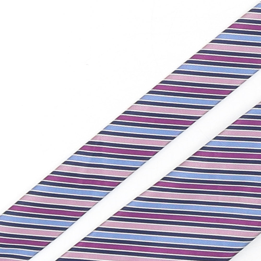 Marks and Spencer Mens Multicoloured Striped Polyester Pointed Tie One Size