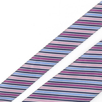 Marks and Spencer Mens Multicoloured Striped Polyester Pointed Tie One Size
