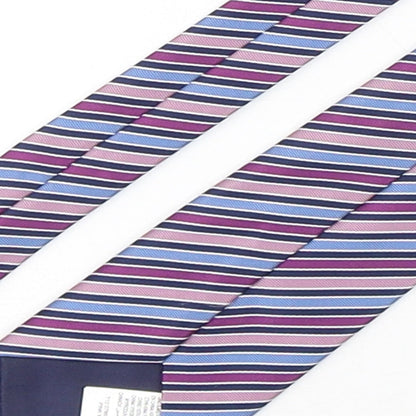 Marks and Spencer Mens Multicoloured Striped Polyester Pointed Tie One Size