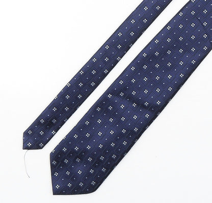 Marks and Spencer Mens Blue Geometric Polyester Pointed Tie One Size