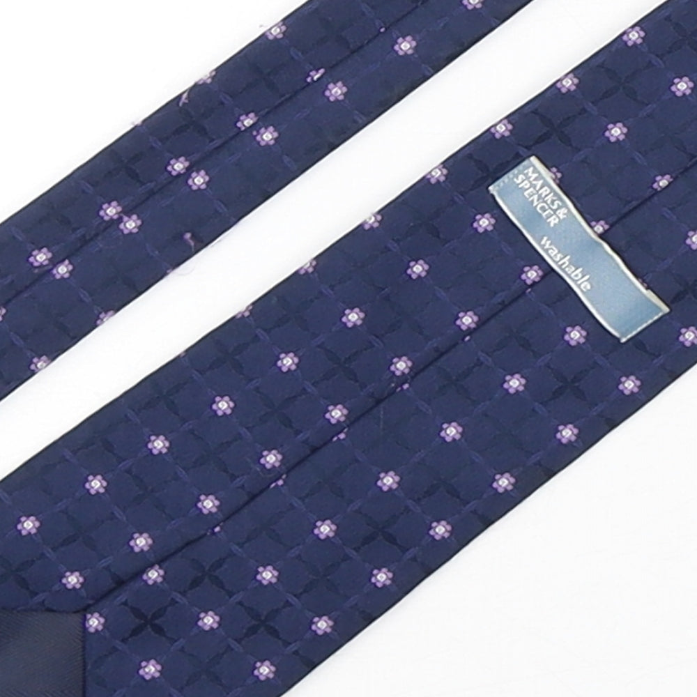 Marks and Spencer Mens Multicoloured Floral Polyester Pointed Tie One Size