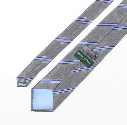Mens Greenwoods Multicoloured Striped  Pointed Tie