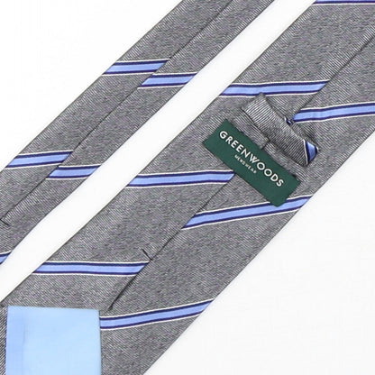 Mens Greenwoods Multicoloured Striped  Pointed Tie