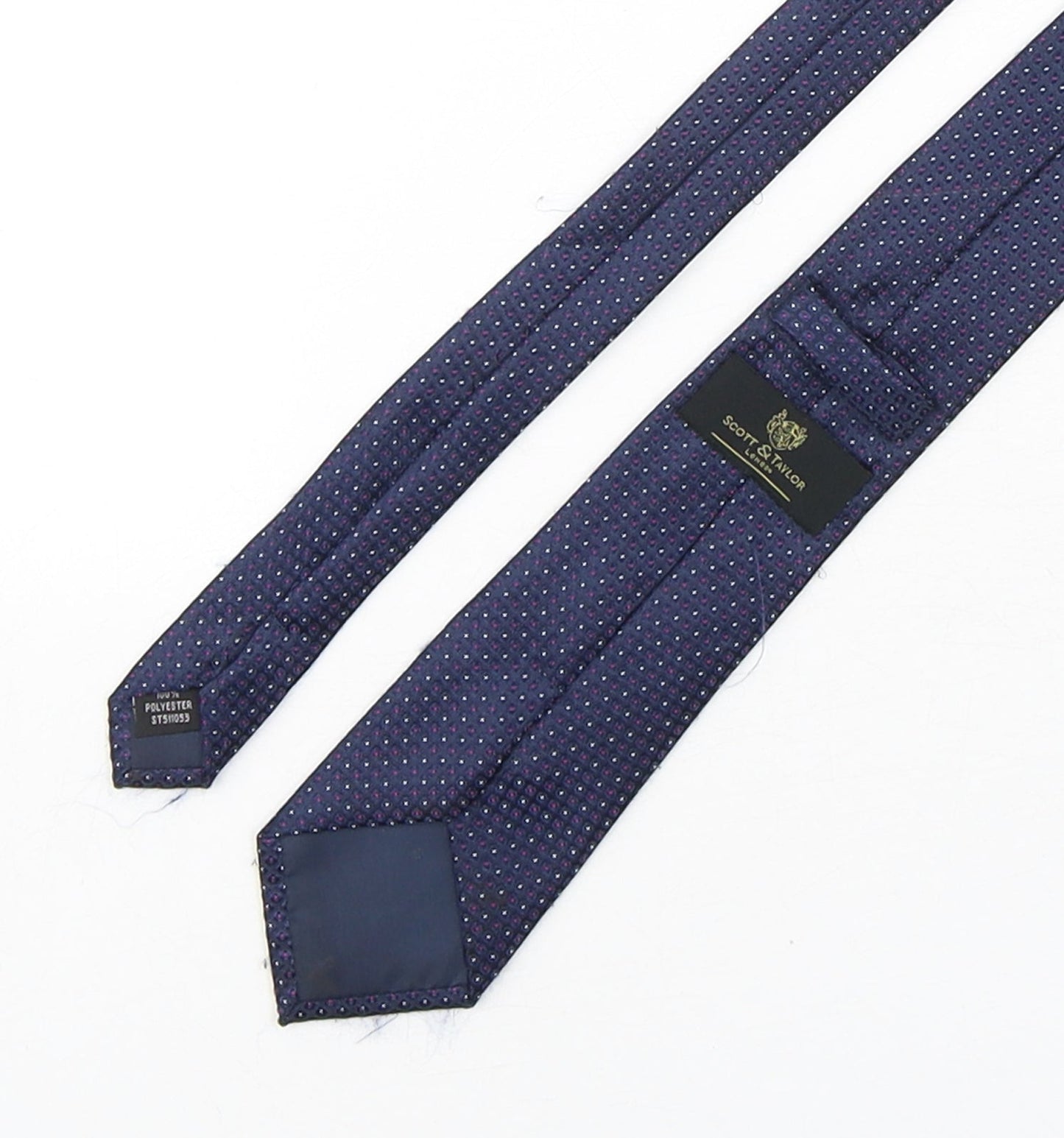 Scott & Taylor Mens Multicoloured Geometric Polyester Pointed Tie One Size