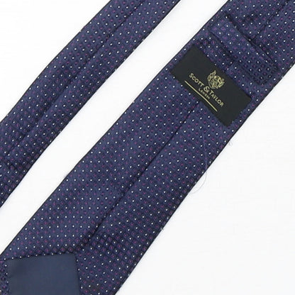 Scott & Taylor Mens Multicoloured Geometric Polyester Pointed Tie One Size