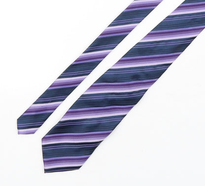 NEXT Mens Multicoloured Striped Polyester Pointed Tie One Size
