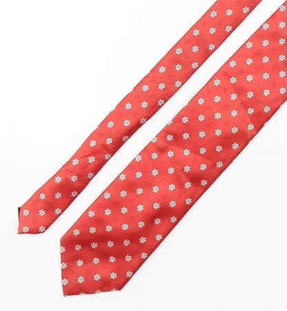Tie Rack  Mens Red Floral Polyester Pointed Tie One Size