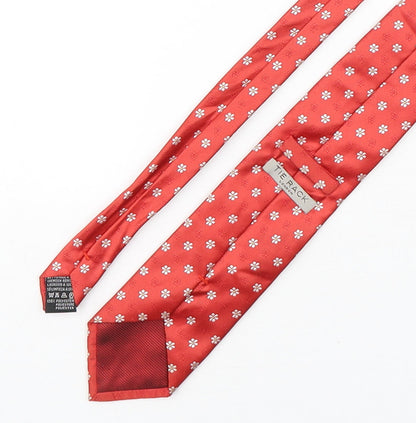 Tie Rack  Mens Red Floral Polyester Pointed Tie One Size