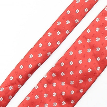 Tie Rack  Mens Red Floral Polyester Pointed Tie One Size