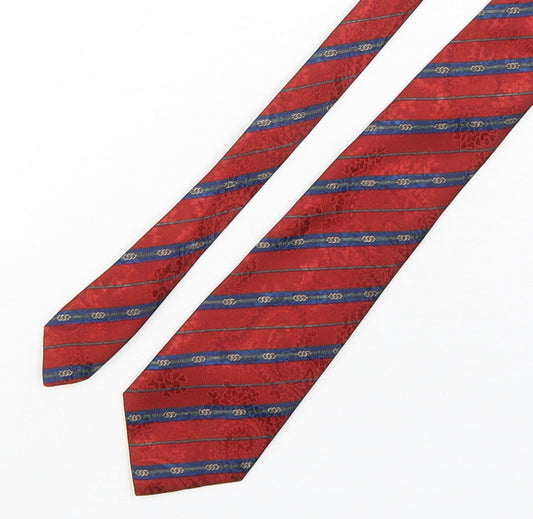 StMichael Mens Multicoloured Striped Polyester Pointed Tie One Size