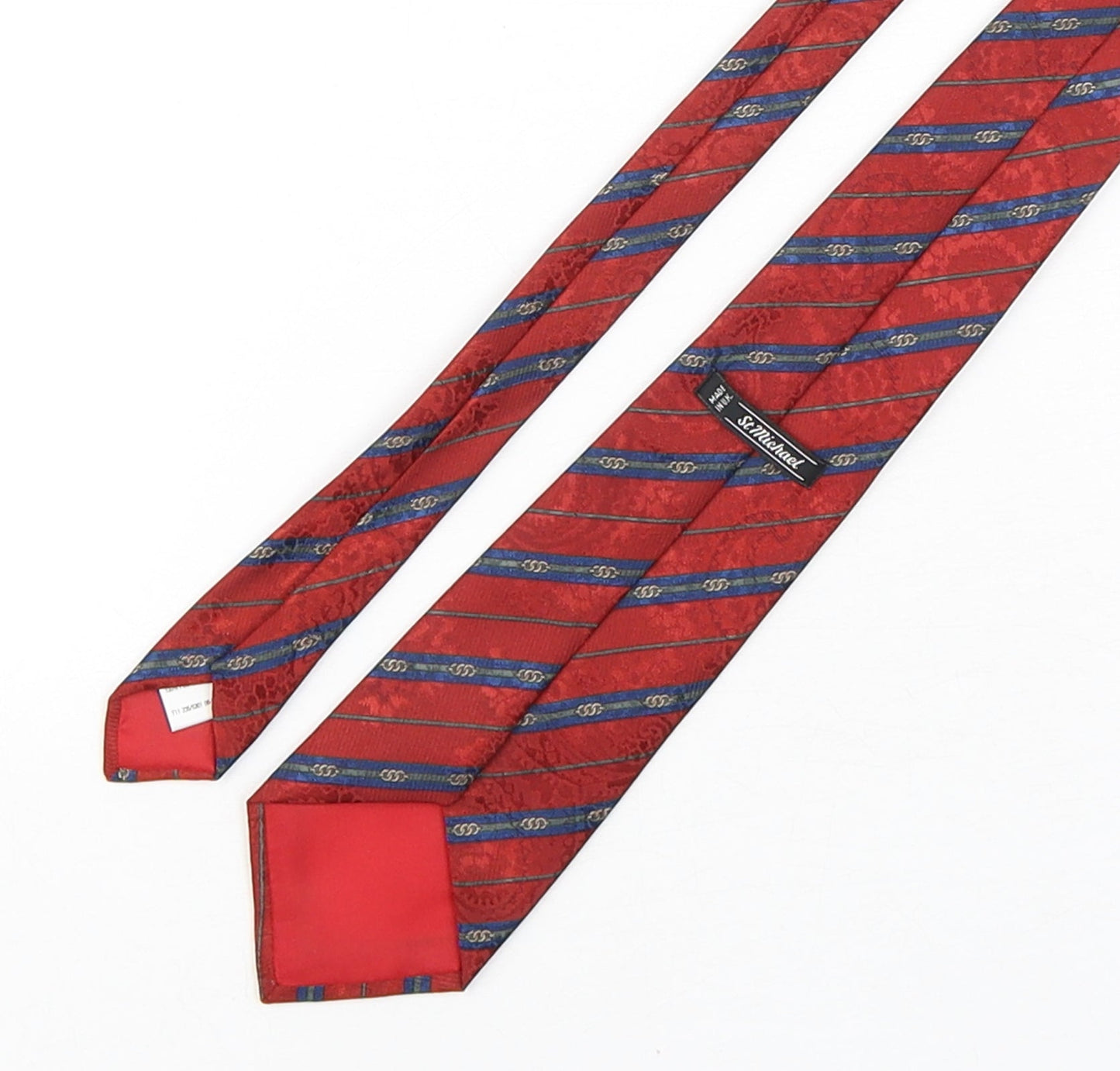 Mens StMichael Multicoloured Striped  Pointed Tie