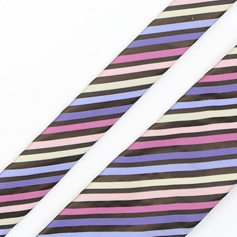 Marks and Spencer Mens Multicoloured Striped Polyester Pointed Tie One Size