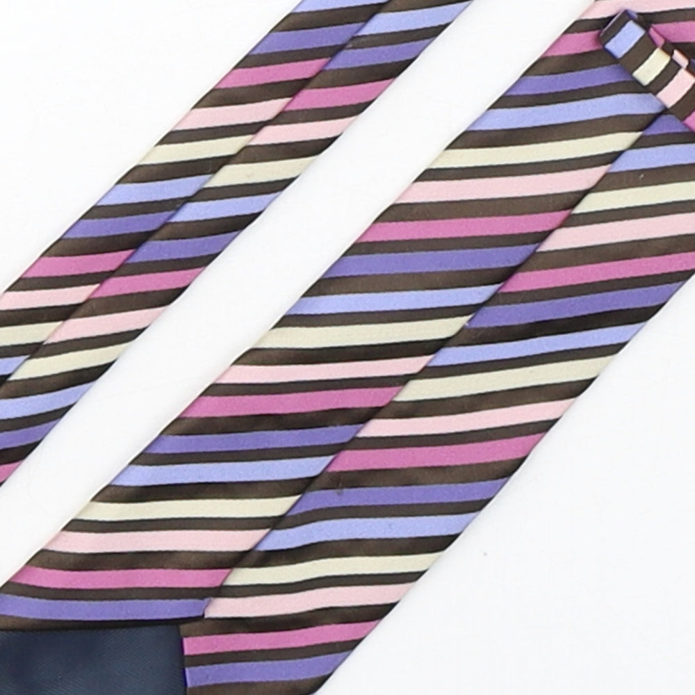 Marks and Spencer Mens Multicoloured Striped Polyester Pointed Tie One Size