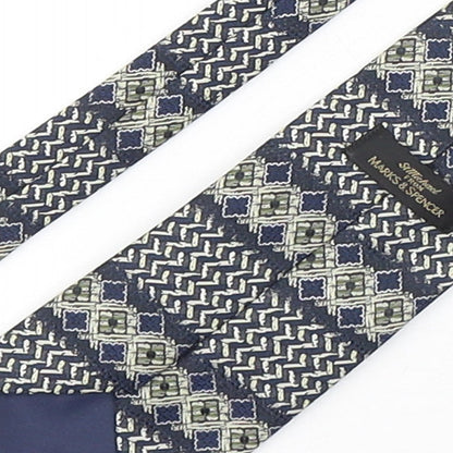 Marks and Spencer Mens Multicoloured Geometric Polyester Pointed Tie One Size