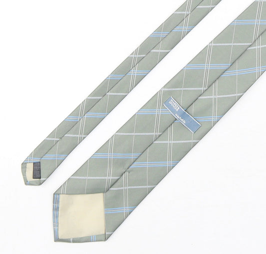 Marks and Spencer Mens Multicoloured Plaids & Checks Polyester Pointed Tie One Size