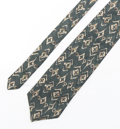 Marks and Spencer Mens Multicoloured Geometric Silk Pointed Tie One Size