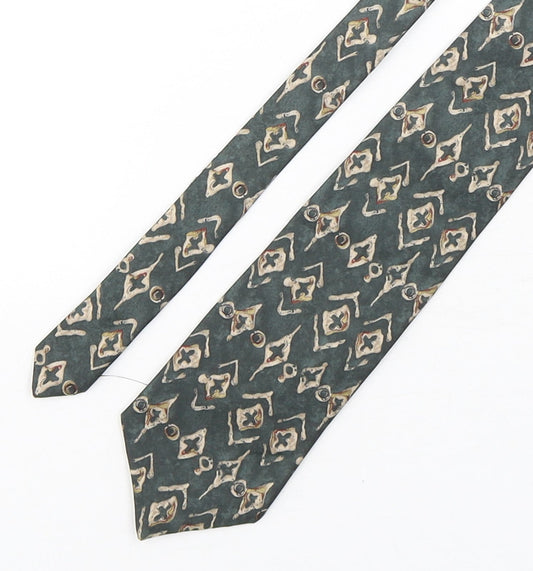 Marks and Spencer Mens Multicoloured Geometric Silk Pointed Tie One Size