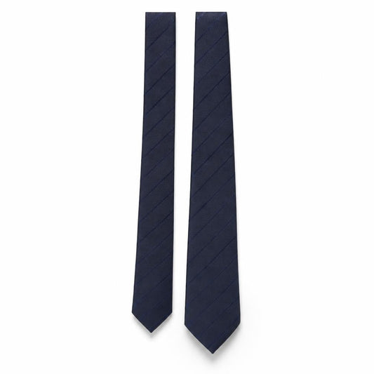 Front view of Next men’s blue striped polyester pointed tie one size