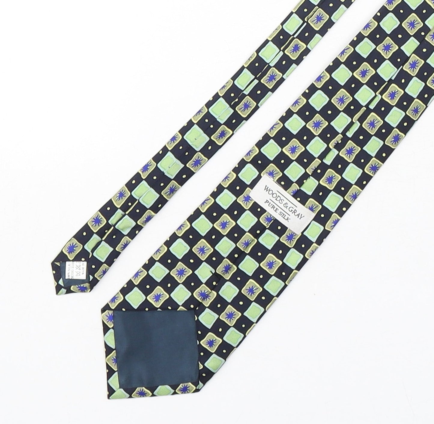 Woods & Gray Mens Multicoloured Plaids & Checks Silk Pointed Tie One Size