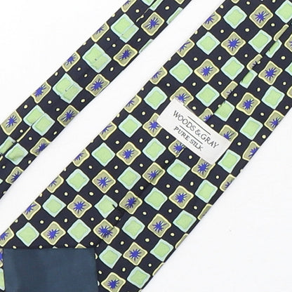 Woods & Gray Mens Multicoloured Plaids & Checks Silk Pointed Tie One Size