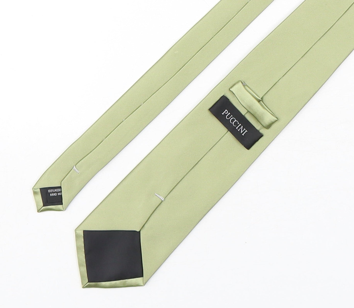 Puccini Mens Green  Microfibre Pointed Tie One Size