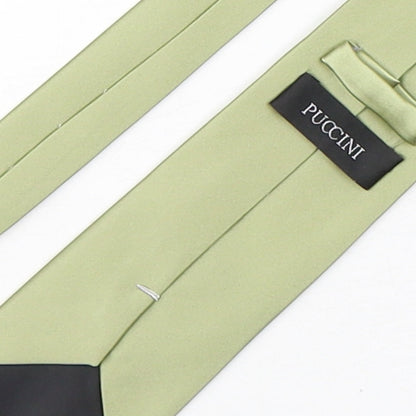 Puccini Mens Green  Microfibre Pointed Tie One Size