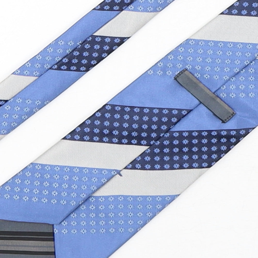 Marks and Spencer Mens Multicoloured Striped Silk Pointed Tie One Size