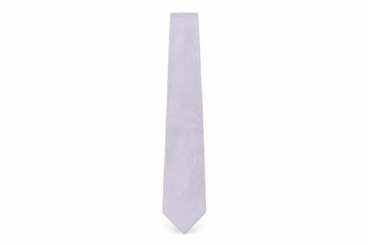 Front view of Basile men’s silver silk pointed tie one size