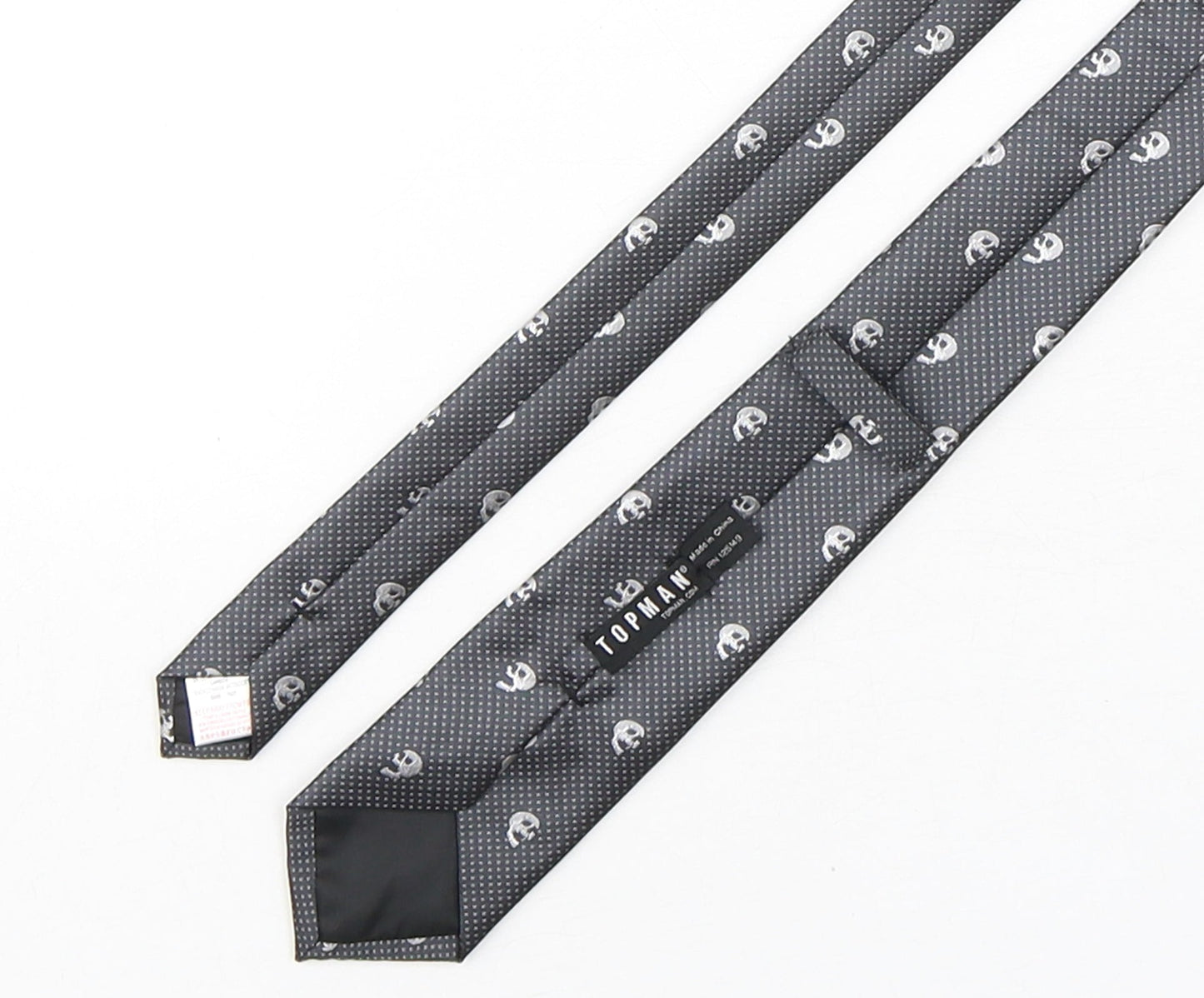 Topman  Mens Silver Polka Dot Polyester Pointed Tie One Size