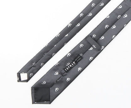 Topman  Mens Silver Polka Dot Polyester Pointed Tie One Size