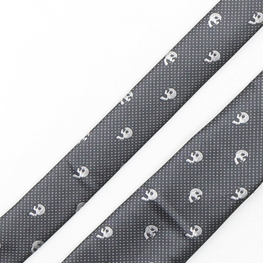Topman  Mens Silver Polka Dot Polyester Pointed Tie One Size